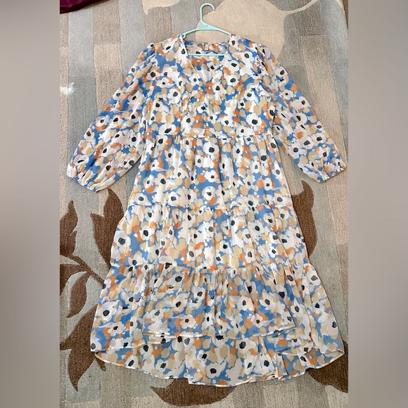 Joie Limited Edition Balloon Sleeves Women's Printed Floral Tiered Maxi Dress - Picture 3 of 10